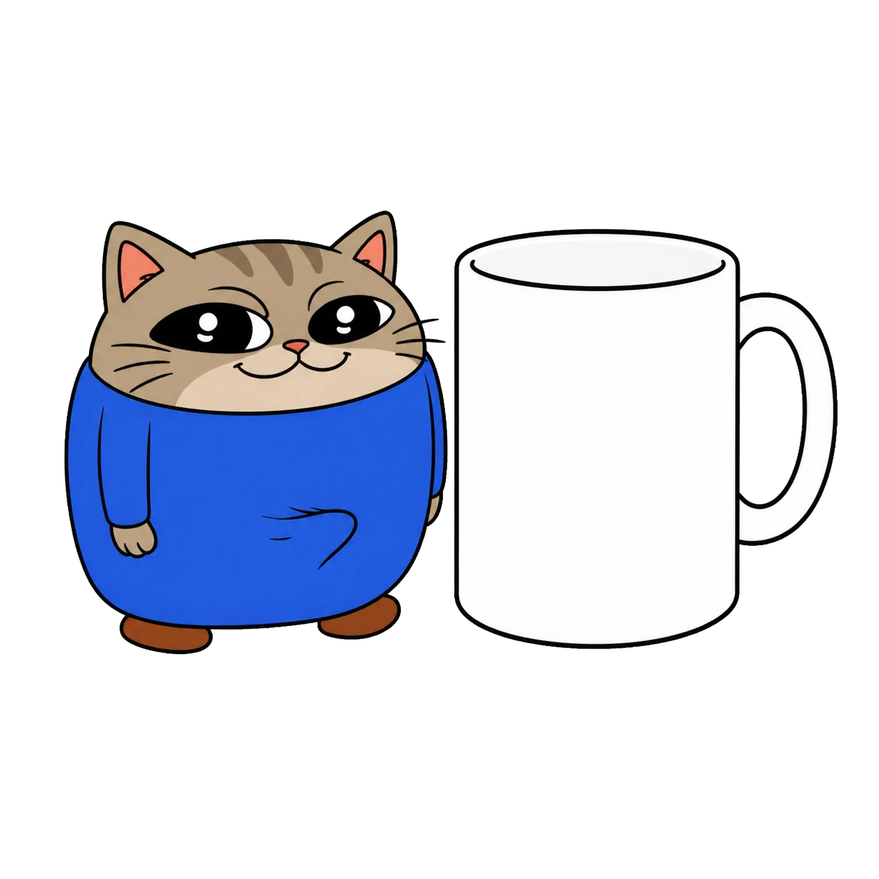 Smol Cat next to a mug