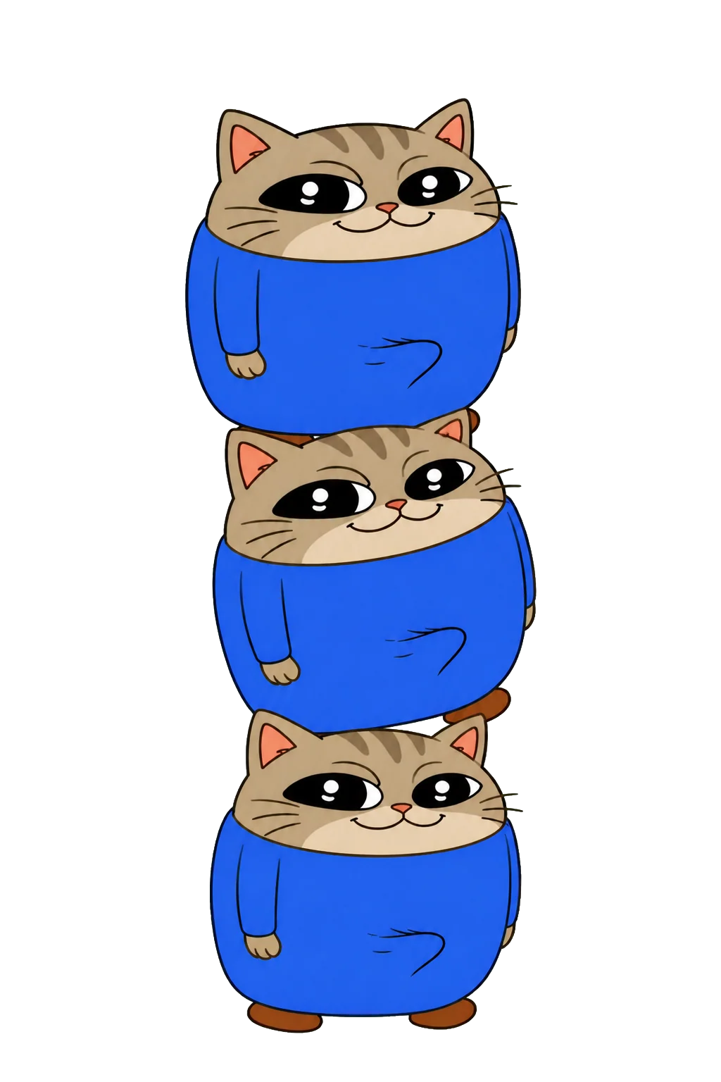 Three Smol Cats stacked